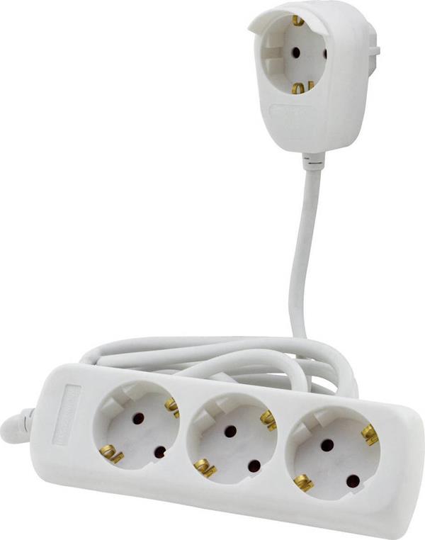 REV MULTIPLE SOCKET OUTLET 3+1-FOLD 2M WHITE POWERSPLIT