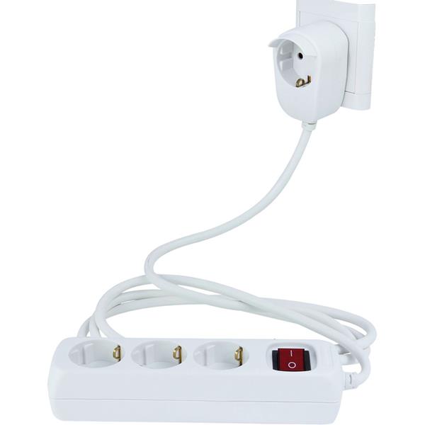 REV MULTIPLE SOCKET POWERSPLIT 2M 3+1-FOLD WITH SWITCH WHITE
