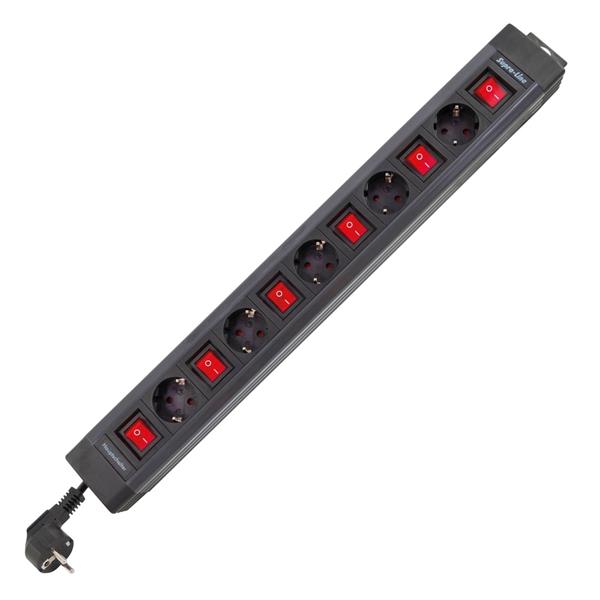 REV 5-FOLD MULTIPLE SOCKET 3,7 M SINGLE SWITCH  ANTHRACITE