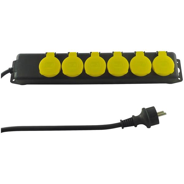 REV MULTIPLE SOCKET OUTLET IP44 6-FOLD 1,4M