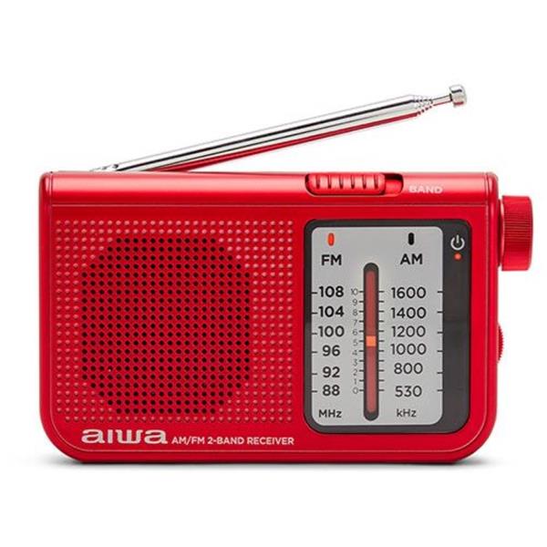 AIWA POCKET AM-FM RADIO WITH DUAL ANALOG TUNER RED