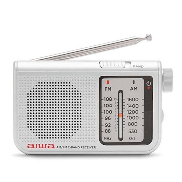AIWA POCKET AM-FM RADIO WITH DUAL ANALOG TUNER SILVER