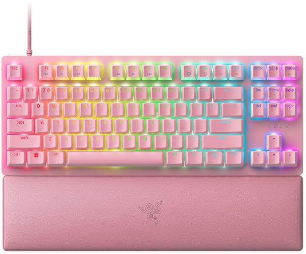 RAZER HUNTSMAN V2 TENKEYLESS QUARTZ – RGB OPTICAL GAMING KEYBOARD (LINEAR RED SWITCH) – US LAYOUT