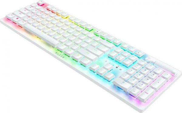 RAZER DEATHSTALKER V2 PRO WHITE – WIRELESS – LOW PROFILE – CLICKY OPTICAL SWITCHES – RGB