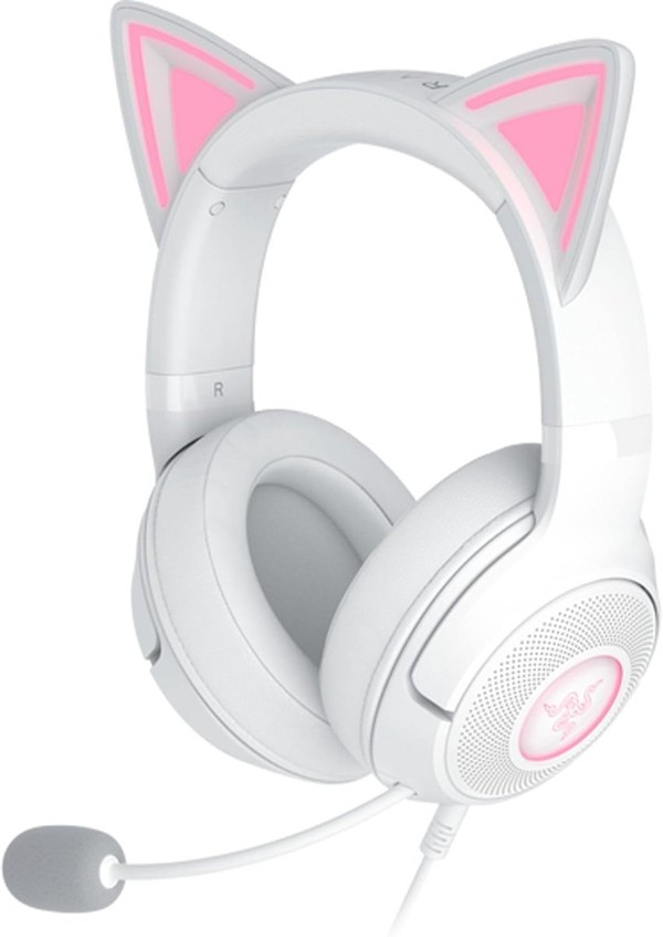 Razer KRAKEN KITTY V2 - White - RGB - USB 7.1 Gaming Headset - Kitty Ears - PC / PS5 / SWITCH