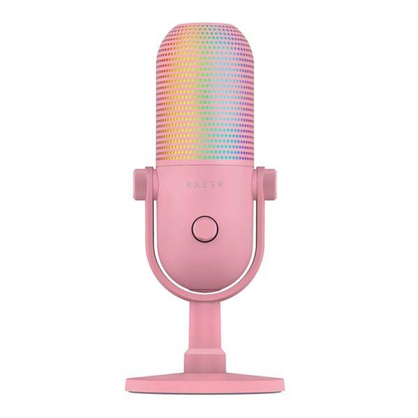 RAZER SEIREN V3 CHROMA – QUARTZ – RGB USB CONDENSER MICROPHONE – GAIN LIMITER – BUILD-IN SHOCK ABSOR