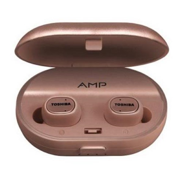 TOSHIBA AUDIO WIRELESS BT STEREO SWEAT RESISTANT EARBUDS WITH MIC ROSE GOLD