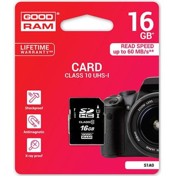 GOODRAM 16GB SD CARD CL10 S1A0