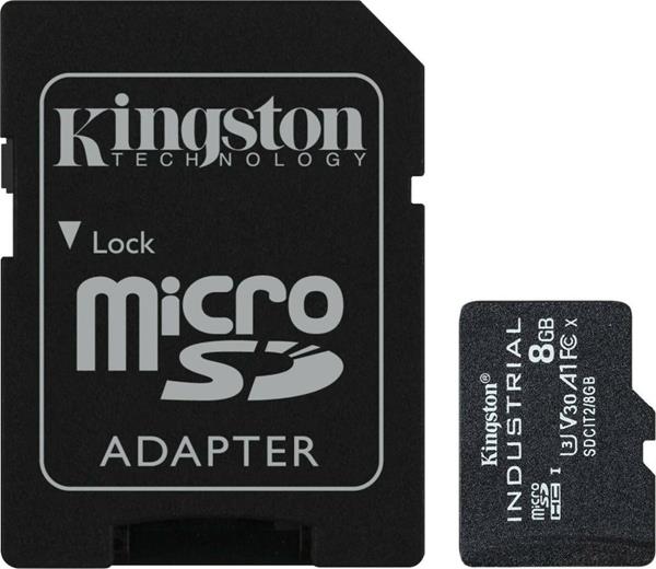 KINGSTON INDUSTRIAL MICROSDHC 8GB CLASS 10 U3 V30 A1 UHS-I ΜΕ ΑΝΤΑΠΤΟΡΑ