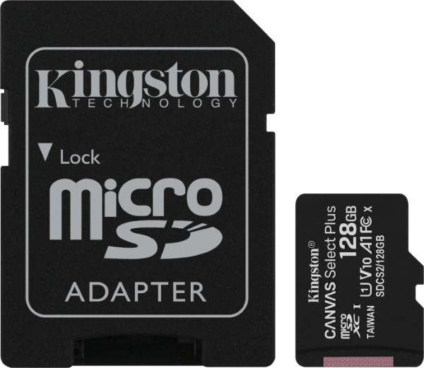 KINGSTON MICRO SDXC 128GB CANVAS SELECT PLUS PLUS ADAPTER SDCS2/128GB