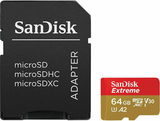SanDisk microSDXC  64GB Extreme A2 C10 V30 UHS-I U3