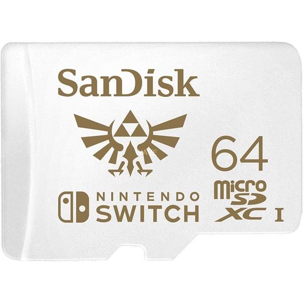 SANDISK NINTENDO SWITCH 64GB MICROSDHC, MEMORY CARD  WHITE, UHS-I U3, V30