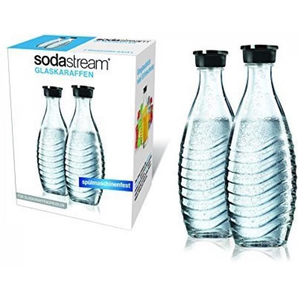 SODASTREAM  GLASS CARAFE DUO PACK, JUG TRANSPARENT/BLACK, FOR PENGUIN AND CRYSTAL BUBBLERS