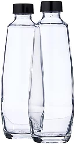 SODASTREAM  GLASS BOTTLE DUO, 1 LITER, PACK OF 2, JUG TRANSPARENT/BLACK, FOR DUO BUBBLERS