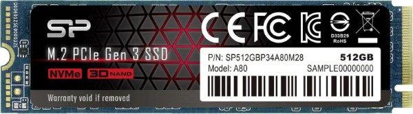 SILICON POWER A80 M.2 2280 512GB MAX3400/3000 MB SP512GBP34A80M28