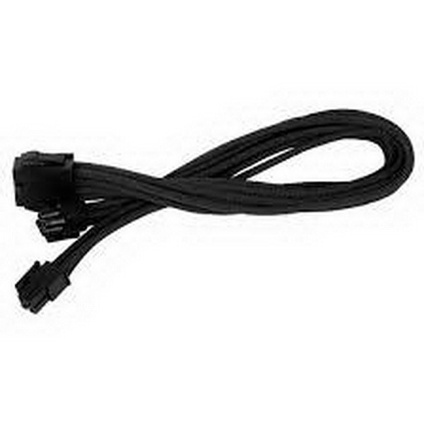 SILVERSTONE SST-PP07-EPS8B, EXTENSION CABLE EXTENSION 1X 8-PIN ACCESSORY TERMINAL  PIN  TO 2X 4-PIN AUXILIARY TERMINAL  JACK  30 CM BLACK, 30 CM, LITE RETAIL
