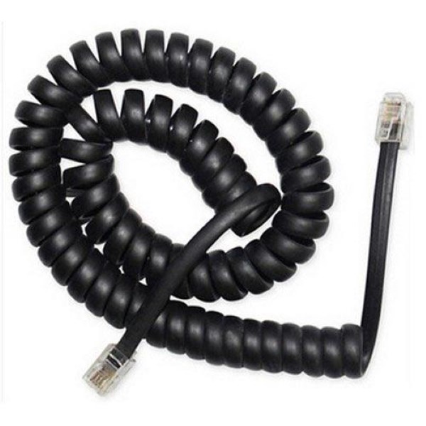 CABLEXPERT TELEPHONE HANDSET SPIRAL CORD RJ10  4P4C  2M BLACK