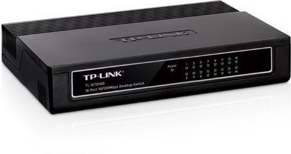 TP-LINK TL-SF1016D 16-port 10/100M Desktop Switch,16 10/100M RJ45 ports, Plastic case