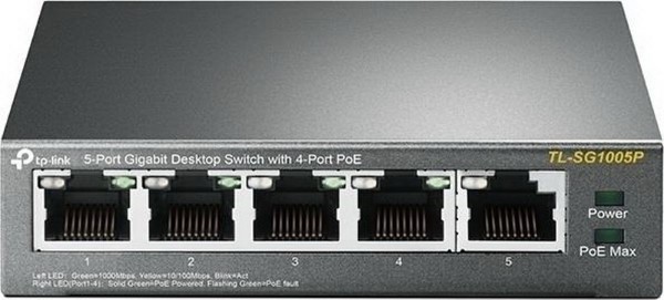 TP-LINK TL-SG1005P 5 PORTS GIGABIT 4 PORT 56W POE