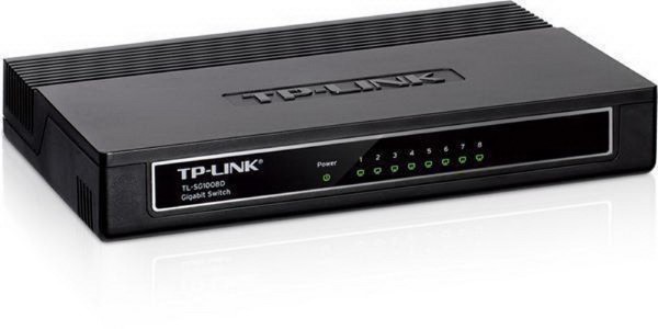 TP-LINK TL-SG1008D 8-port Desktop Gigabit Switch, 8 10/100/1000M RJ45 ports, plastic case