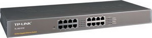 TP-LINK TL-SG1016 16-port Gigabit Switch, 16 10/100/1000M RJ45 ports, 1U 19-inch rack