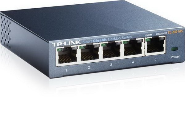 TP-LINK TL-SG105 5-port Metal Gigabit Switch, 5 10/100/1000M RJ45 ports