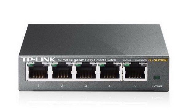 TP-LINK TL-SG105E 5-Port Gigabit Desktop Easy Smart Switch, 5 10/100/1000Mbps RJ45 ports