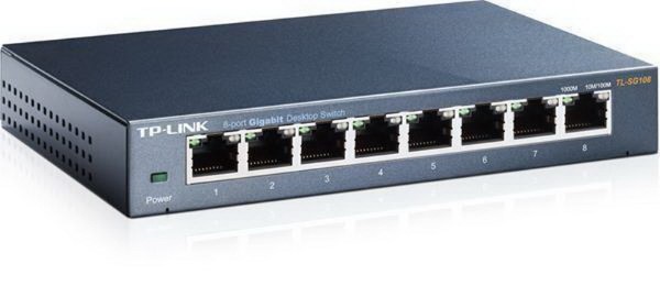 TP-LINK TL-SG108 8-port Metal Gigabit Switch, 5 10/100/1000M RJ45 ports