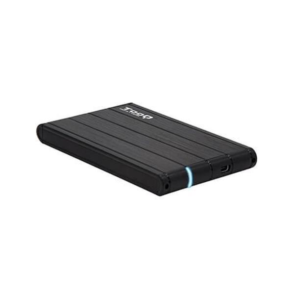 TOOQ EXTERNAL BOX 2.5 USB3.1 SATA  BLACK ALUMINUM