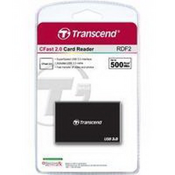 TRANSCEND MEMORY CARD READER CFAST 2.0 RDF2, CARD READER BLACK