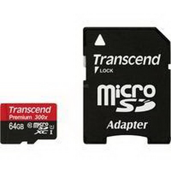 TRANSCEND MEMORY CARD MICROSDHC CARD 64 GB PREMIUM MEMORY CARD BLACK, CLASS 10
