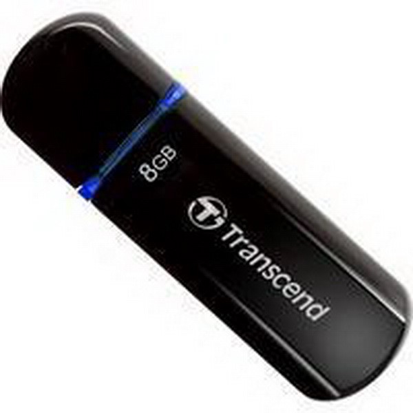TRANSCEND USB STICK JETFLASH 600 8GB USB FLASH DRIVE HIGH GLOSS BLACK, DUAL CHANNEL