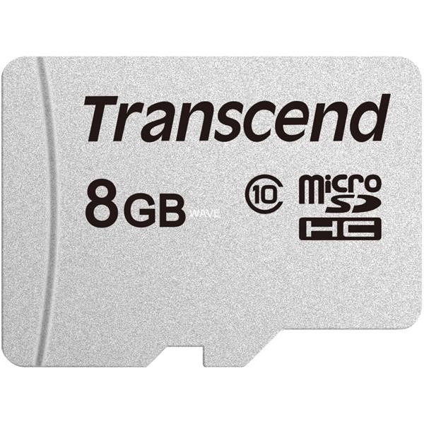 TRANSCEND 300S 8 GB MICROSD, MEMORY CARD  SILVER, CLASS 10