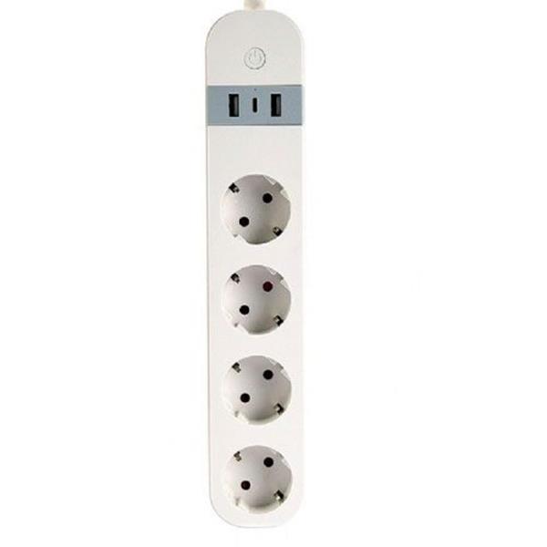 GEMBIRD SMART POWER STRIP WITH USB CHARGER 4 SOCKETS WHITE