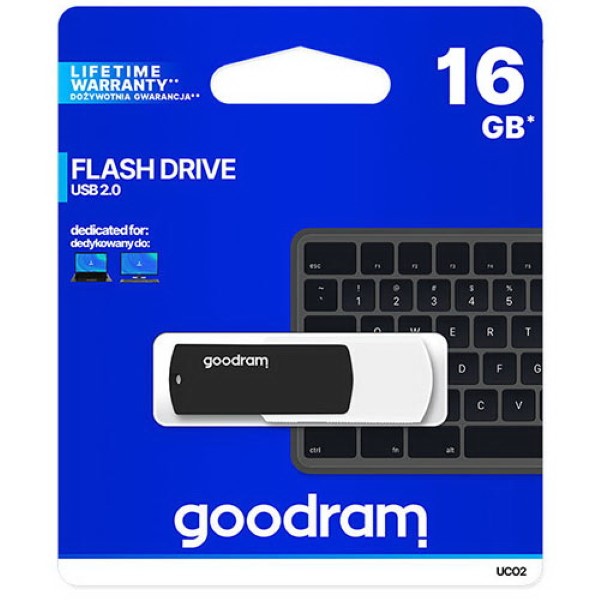 GOODRAM USB 2,0 FLASH DRIVE 16GB BLACK & WHITE