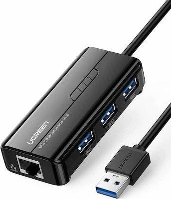 Ugreen Hub Usb 3.0 With Gigabit Adapter Black 20265