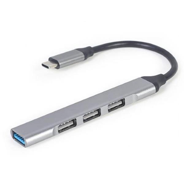 GEMBIRD USB TYPE-C 4-PORT USB HUB USB3X1 - USB2X3 PORTS SILVER