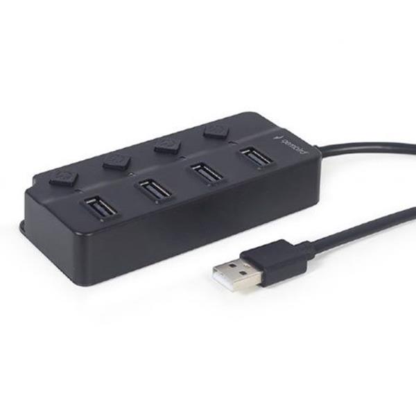 GEMBIRD USB 2.0 4-PORT HUB WITH SWITCHES BLACK