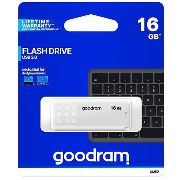 GOODRAM USB 2,0 FLASH DRIVE 16GB WHITE