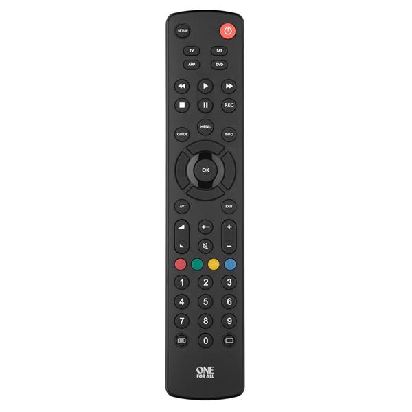 ONE FOR ALL CONTOUR 4 UNIVERSAL REMOTE CONTROL URC 1240 BLACK