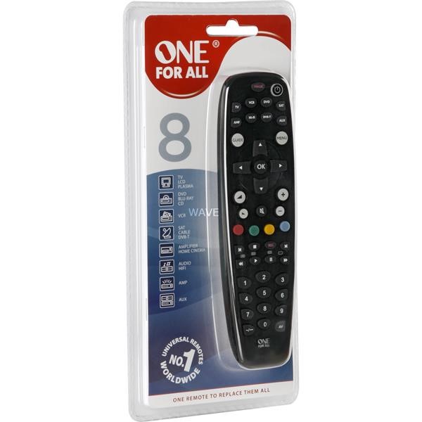 ONE FOR ALL 8 URC 2981, REMOTE CONTROL BLACK, UNIVERSAL REMOTE CONTROL