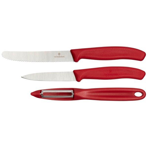 VICTORINOX SWISS CLASSIC PARING KNIFE-SET 3 PCS. RED