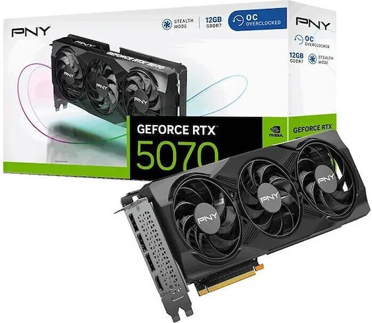 VGA PNY GeForce® RTX™ 5070 12GB Gaming Overclocked Triple Fan