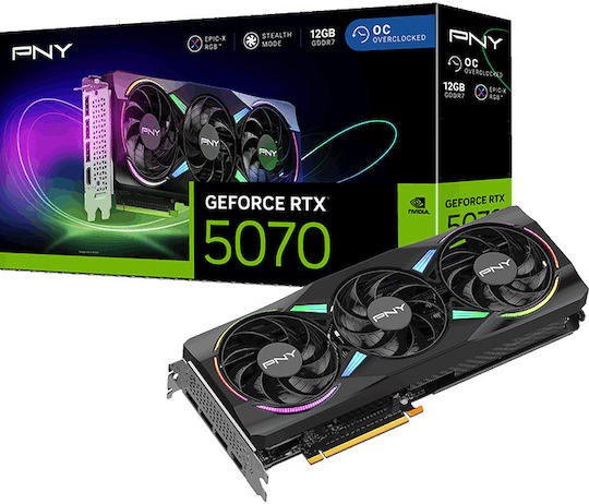 VGA PNY GeForce® RTX™ 5070 12GB ARGB Gaming Overclocked Triple Fan
