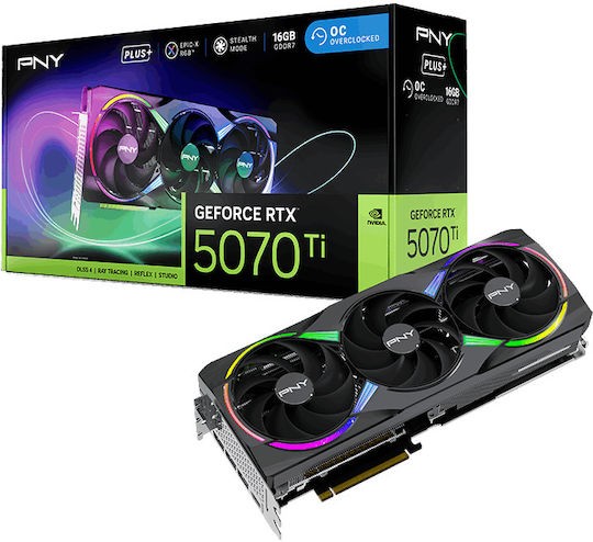 VGA PNY GeForce® RTX™ 5070TI 16GB ARGB Gaming Overclocked Triple Fan PLUS