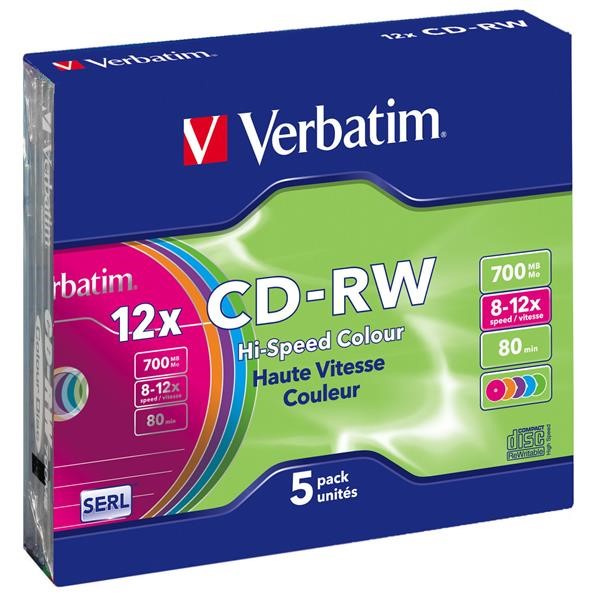 VERBATIM CDR 12X 700MB SC VERB SERL 5ST