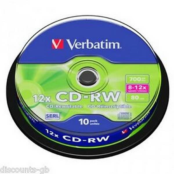 VERBATIM CDRW 8-12 SP 700MB VERB 10ST