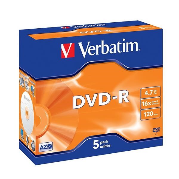 VERBATIM DVD-R 16X 4.7GB JC VERB 5ST 43519