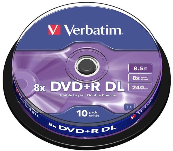 VERBATIM DVD+DL 8X 8.5GB CB VERB SRS 10ST