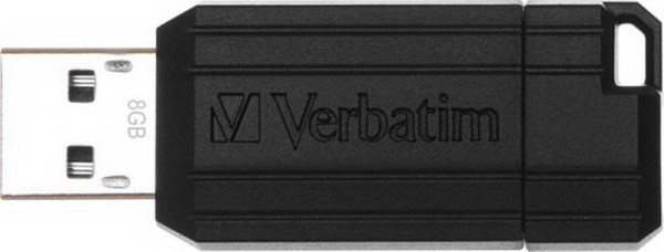 VERBATIM USB 8GB 3-10 PSTRIPE BK